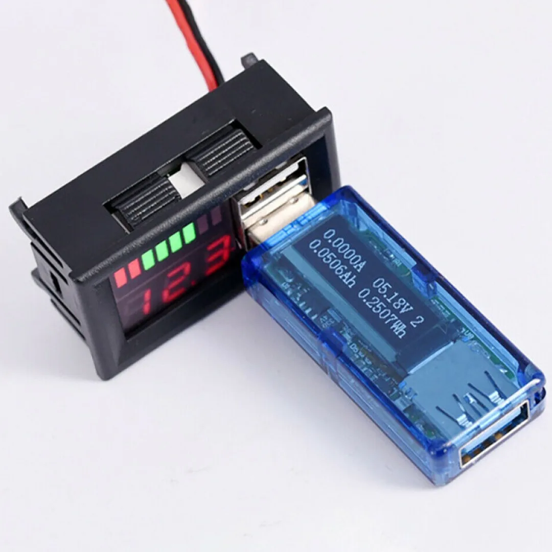 Фото 1 шт., вольтметр-измеритель напряжения с двумя USB-портами, 5 В, 2,4 А №5