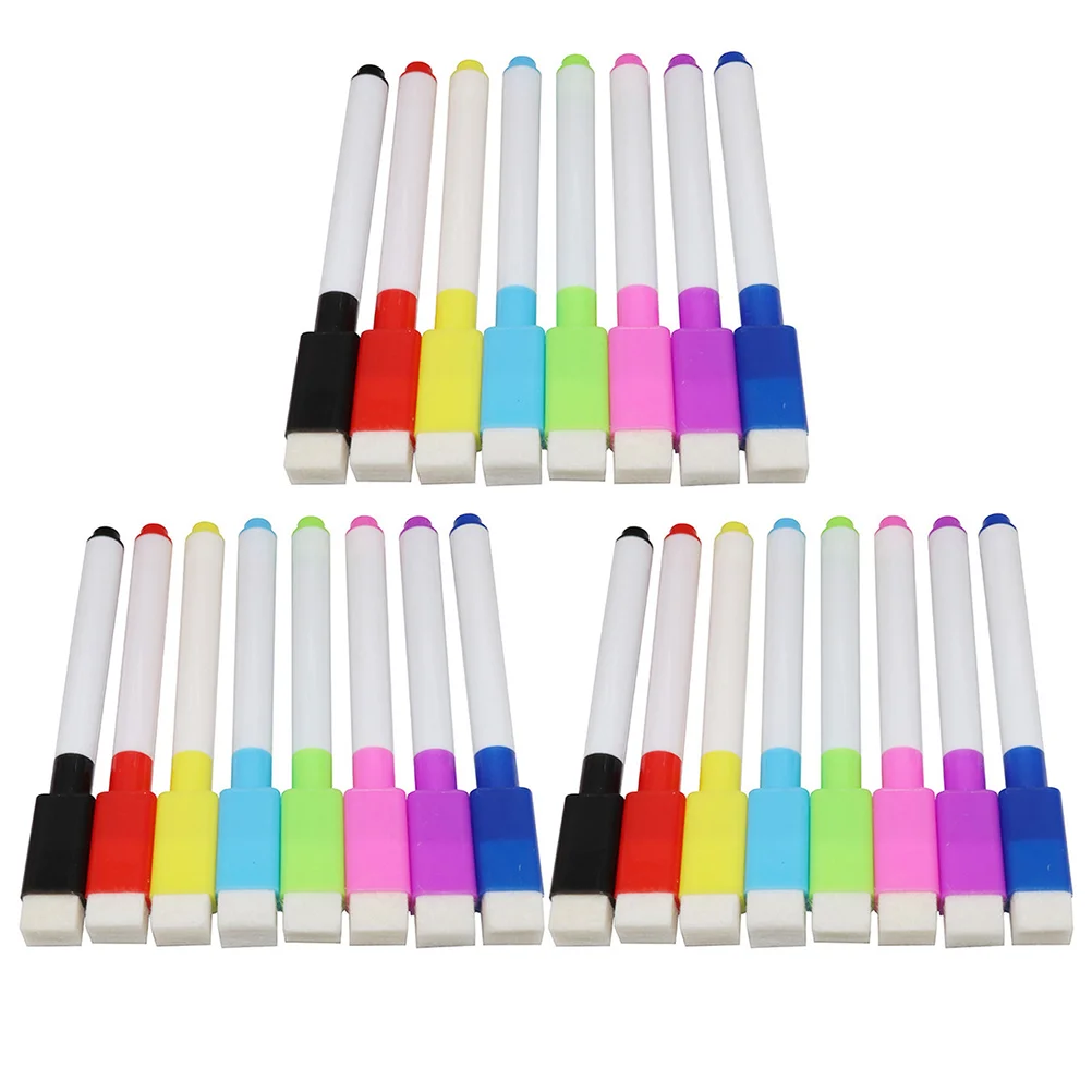 

1 Set 24pcs Practical Colored Reusable Erasable Marker for Office School Home