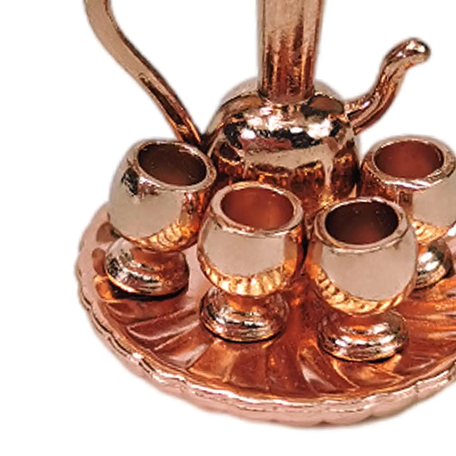 Поднос для чайной чашки игрушечный 1/12 чайный горшок набор металлической посуды