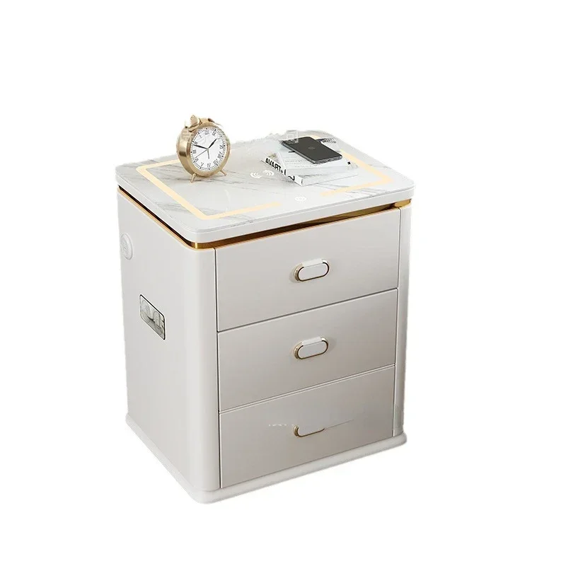 Настольные прикроватные столики боковая кровать искусственная кожа Круглый