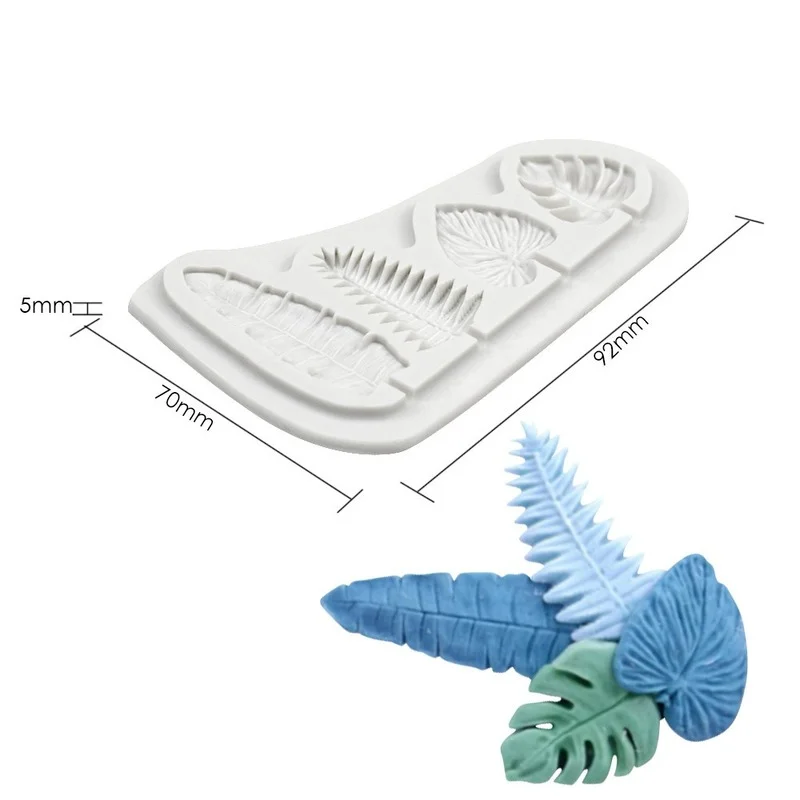 

4 Leaves Cake Mould Palm Turtle Leaf Silicone Mold Chocolate Candy Baking Fondant Cake Decorating Tools Fan Shaped Resin Tools