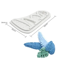 4 leaves cake mould palm turtle leaf silicone mold chocolate candy baking fondant cake decorating tools fan shaped resin tools