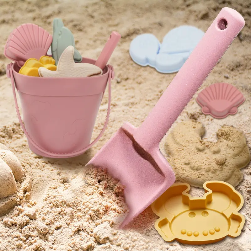 

Children's Seaside Beach Toys Silicone Portable Bucket Parent-child Interaction Digging Sand Shovel Play Water Tools Summer Toys