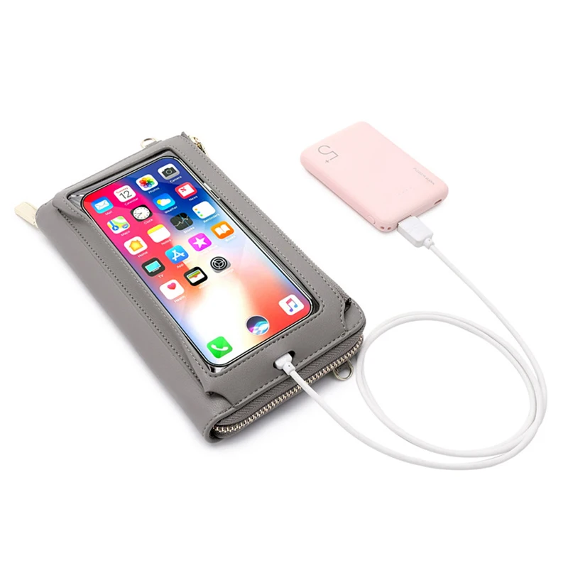 New Women PU Leather Shoulder Bags Female Multifunctional Large Capacity Crossbody Bags Girls USB Charging Handbag Phone Purse