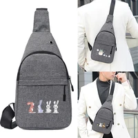 casual crossbody chest bag shoulder mens bag pouch travel sport waist pack for men cartoon pattern print multifunction chest