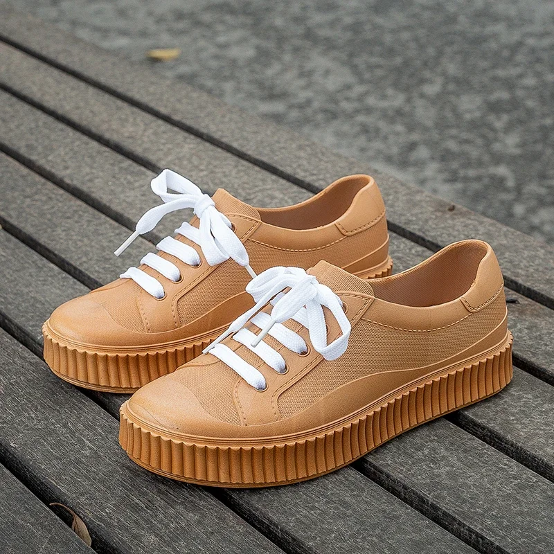 Rain Boots For Women Bright Color Low Top Shoes Waterproof 2023 Spring Summer Female Casual Shoes Rubber Rain Boots Size 40