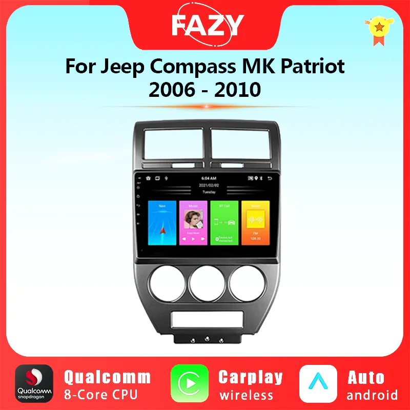 

Android 12 Car Radio For Jeep Compass MK Patriot 2006-2010 Carplay Stereo GPS Car Multimedia Player Autoradio Head Unit 4G 2 Din