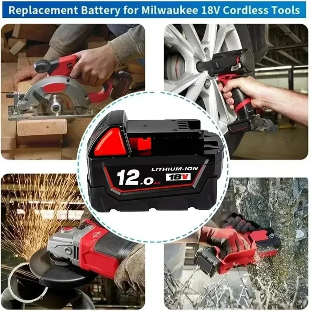 Аккумулятор M18 12Ач высокой емкости для беспроводных электроинструментов Milwaukee 18V XC 48-11-1860 48-11-1850 48-11-1840 (art.: 3920da8d02c10) - 3920da8d02c10
