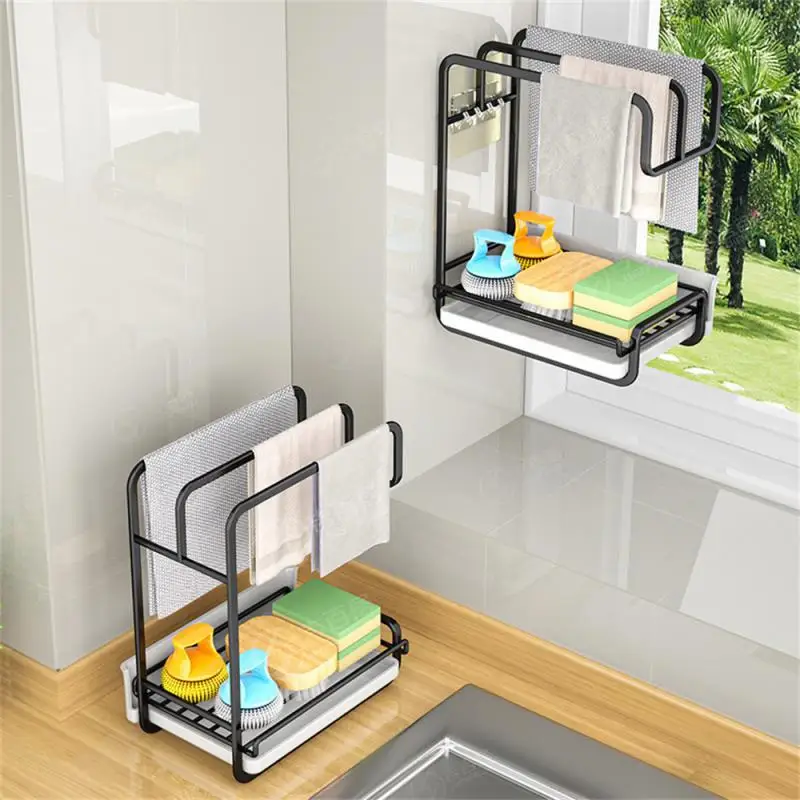 

Towel Drain Rack Simple Ventilation Punch-free Design Convenient Installation Bottom Removable Drain Pan Household Accessories