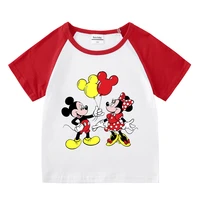 summer children cartoon mickey minnie mouse print short sleeve t shirts baby boy clothes kid girl top tee baby costume