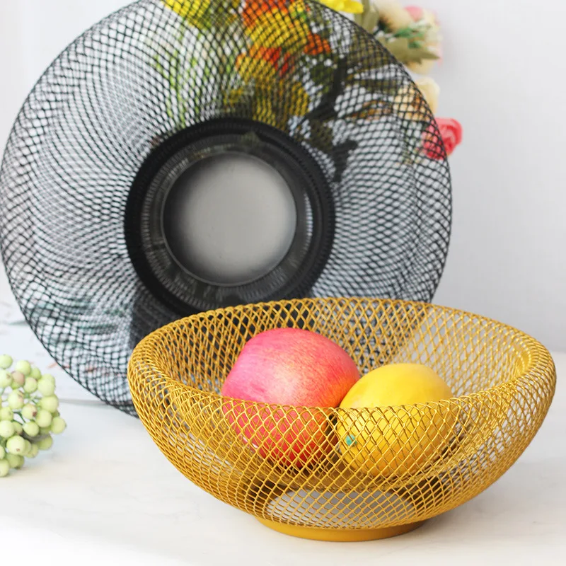 

Nordic Creative Double Layer Iron Wire Mesh Fruit Basket Living Room Snack Candy Storage Basket Household Dried Fruit Tray