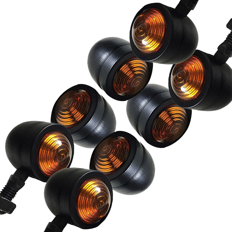 

8Pcs Black Motorcycle Turn Signal Indicator Lamp Light Moto Blinker Light For Honda Fatboy Chopper Bobber Suzuki