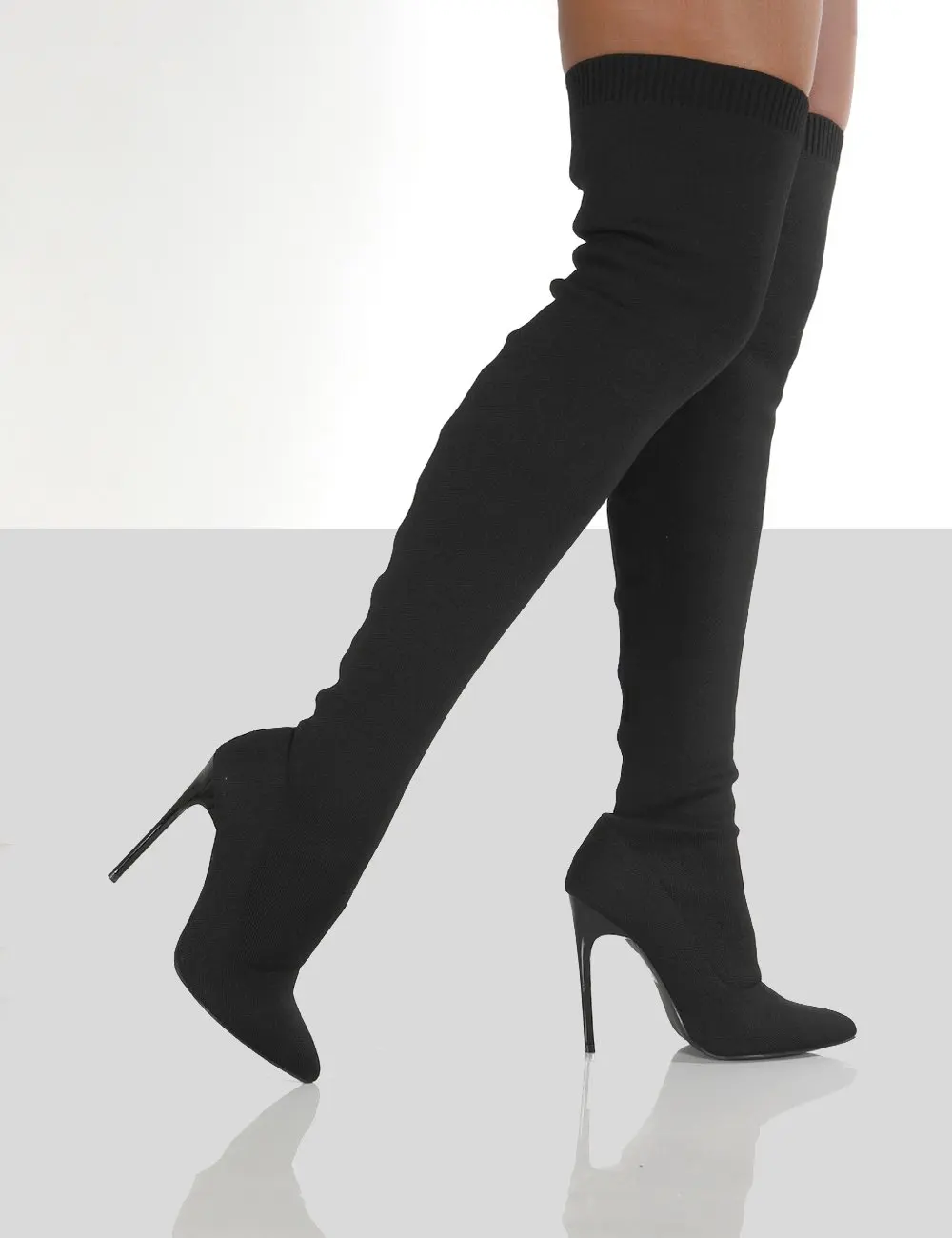 

Size 36-43 Women Over-the-knee Boots Pointed Toe Thin Heel Slip On Party Club Winter Ladies Footwear Zipper Sexy High Heels