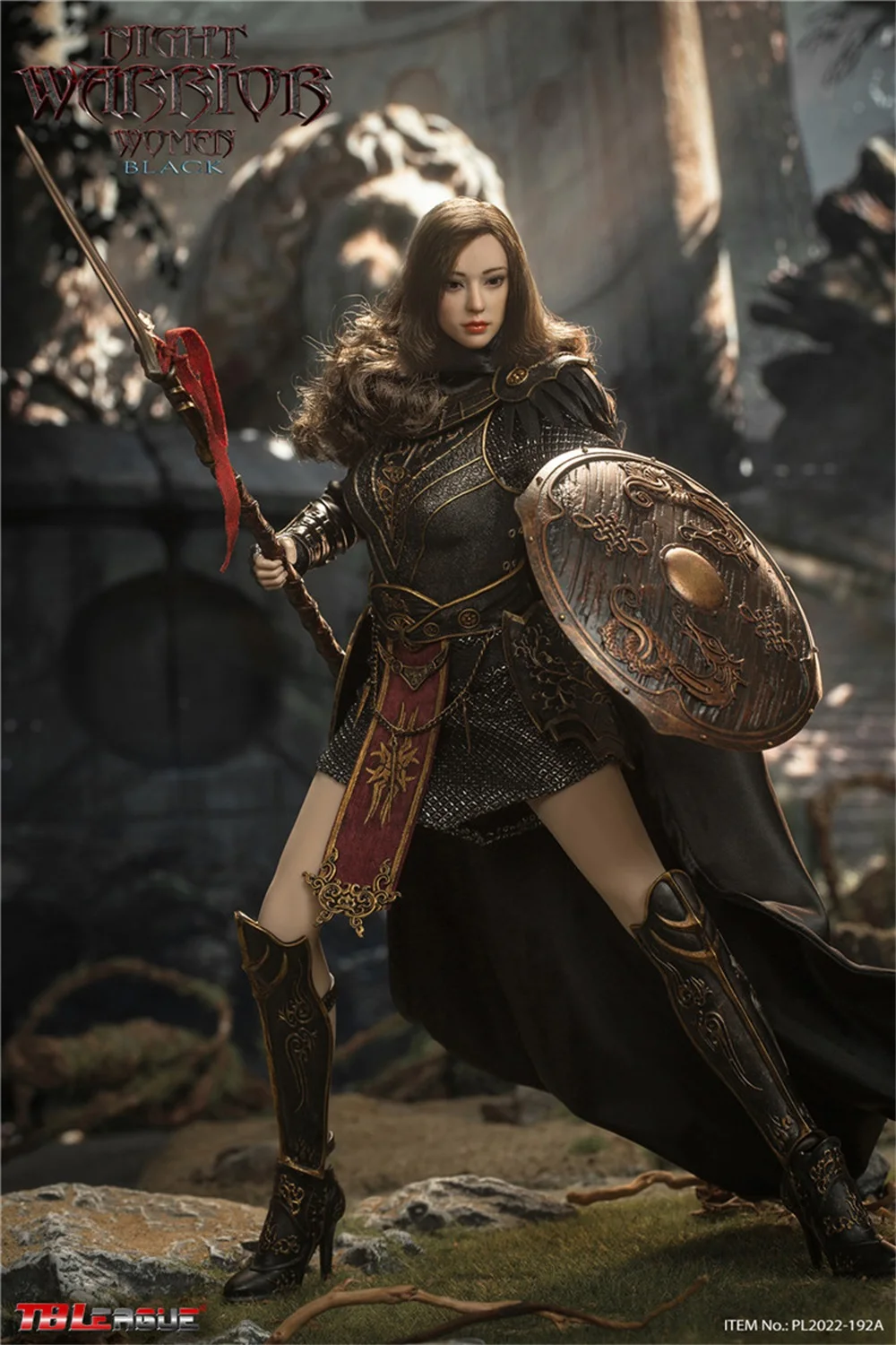 

1/6 TBLeague PL2022-192A Night Warrior Women Black Version Chest Armor Skirt Waist Belt Armor Accessories Fit 12" Female Figure