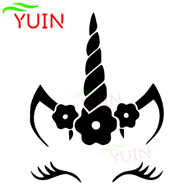

Unicorn Face Cute Art Decals Fashion Car Window Decoration PVC Waterproof Sunscreen Car Sticker Black/white/red/laser/silver