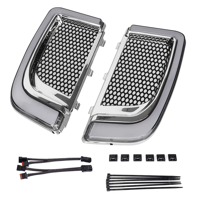 

Motorcycle Turn Signal Tracer LED Running Light Turn Signal Fairing Lower Grills For Touring Street Road Glide