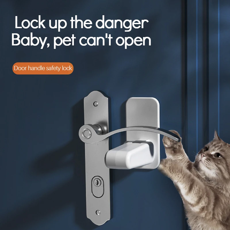 

Door Handle Safety Lock ABS Protection Device For Children Safety Anti-open Handle Locks Door Lever Lock Baby Kids Safety Doors