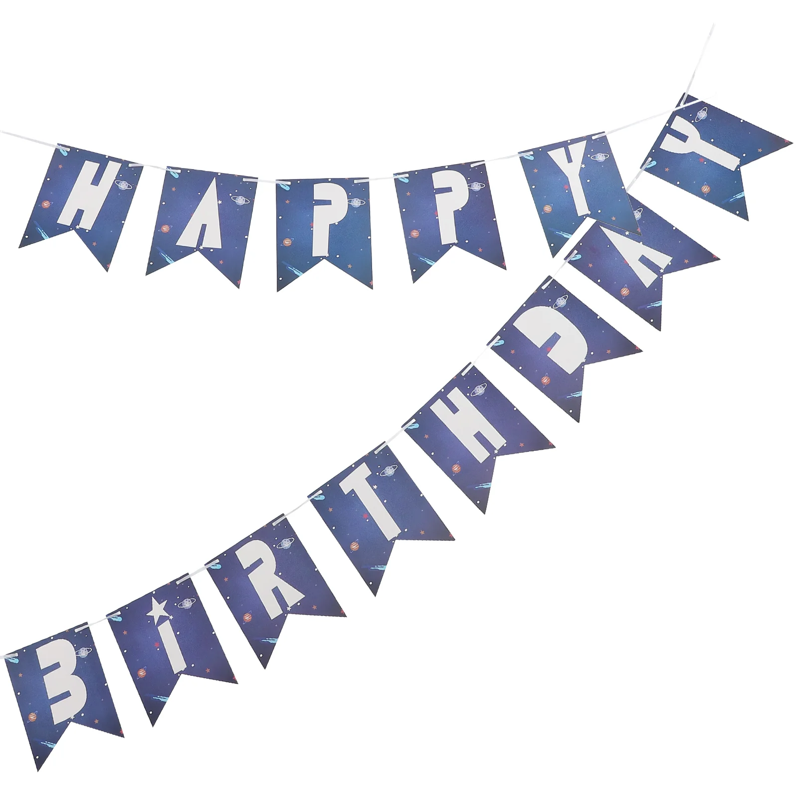 

2pcs Birthday Hanging Banners Letters Birthday Flags Home Bunting Decor