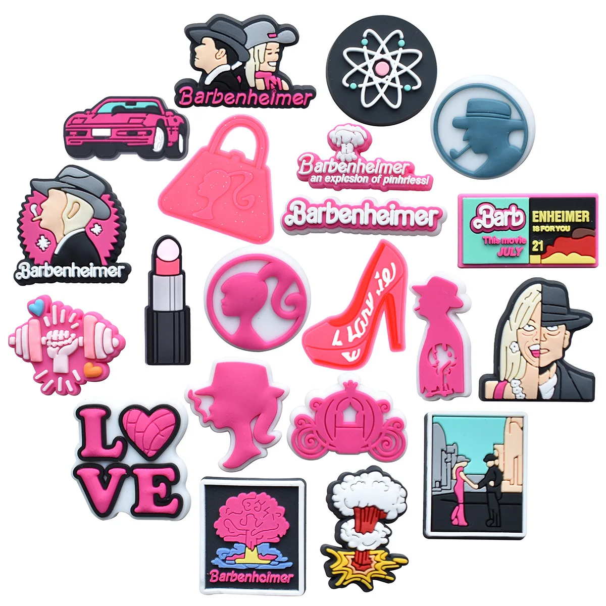 Розовый Набор Кукол Барби Для Мультяшных Украшений Обуви 20-25 Шт. Классические