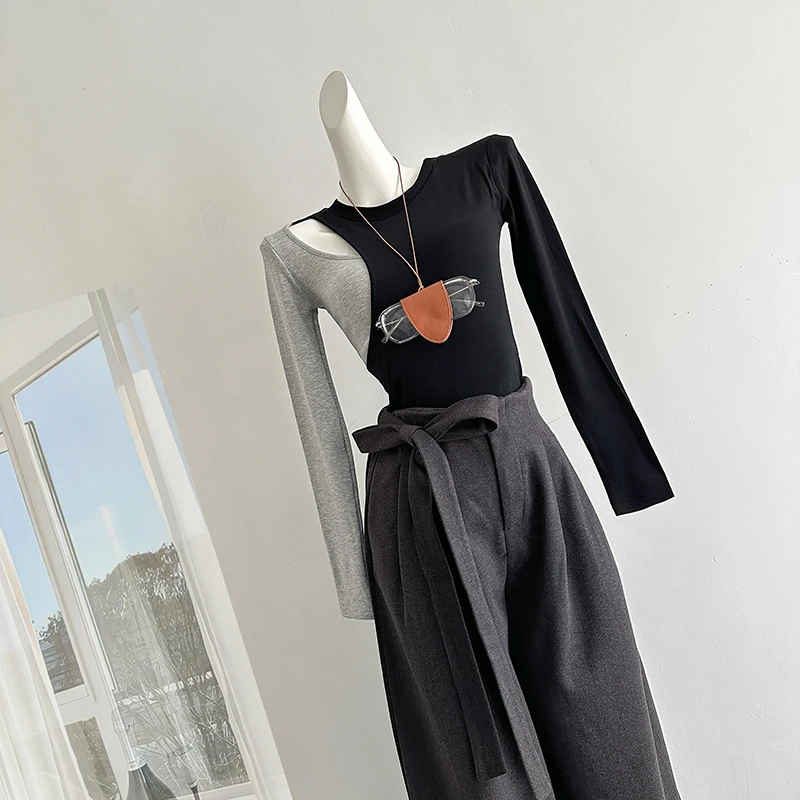 LUZHEN персонализированные тонкие футболки с открытым дизайном High Street и одним