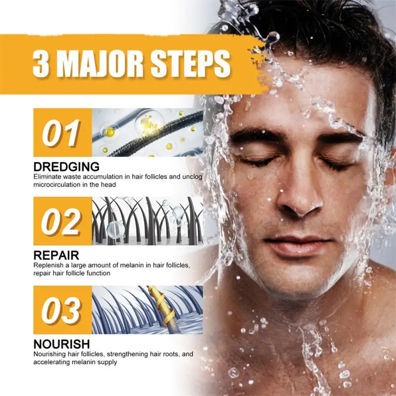 Мыло для восстановления седых волос и бороды шампунь естественного цвета с