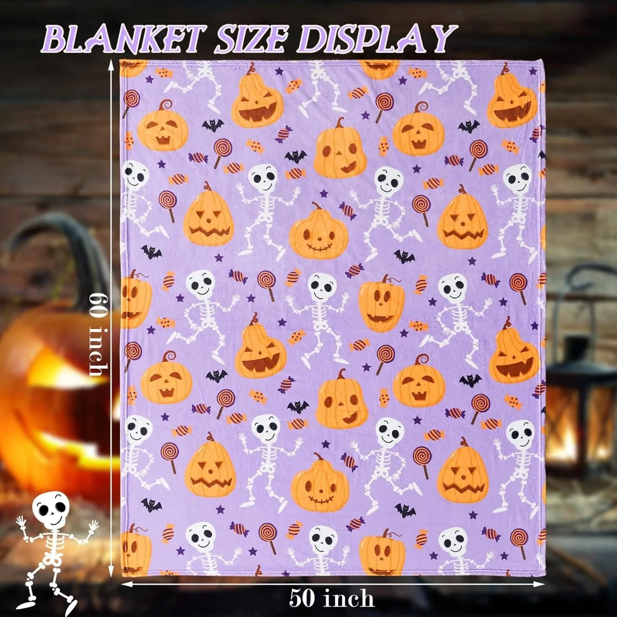 Одеяло на Хэллоуин для детей одеяло с тыквой мягкое дивана и кровати 50x60 дюймов