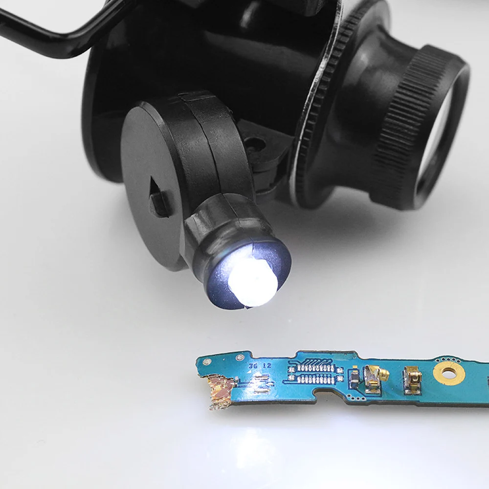20X Magnifier Double Eye Glasses Type Watch Jewelry Circuit Board Repair Inspect Tool |