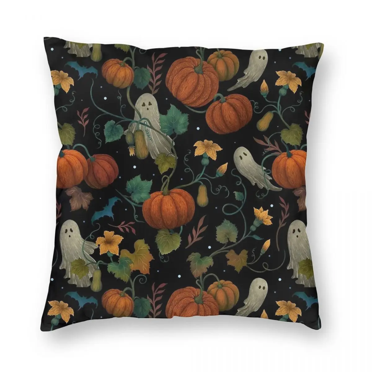 

Pumpkin Ghost Halloween Spooky Pillowcase Printing Polyester Cushion Cover Decorative Pillow Case Cover Home Square 40*40cm