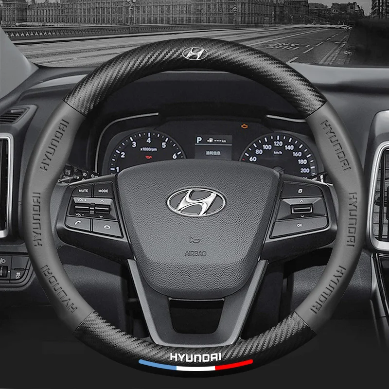 

Carbon Fiber Leather Car Steering Wheel Cover for Hyundai I20 I30 IX35 ix45 I35 Solaris ix35 Accent Sonata Elantra