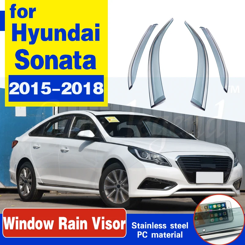 

4 шт., ветрозащитные козырьки для Hyundai Sonata 2015 2016 2017 2018