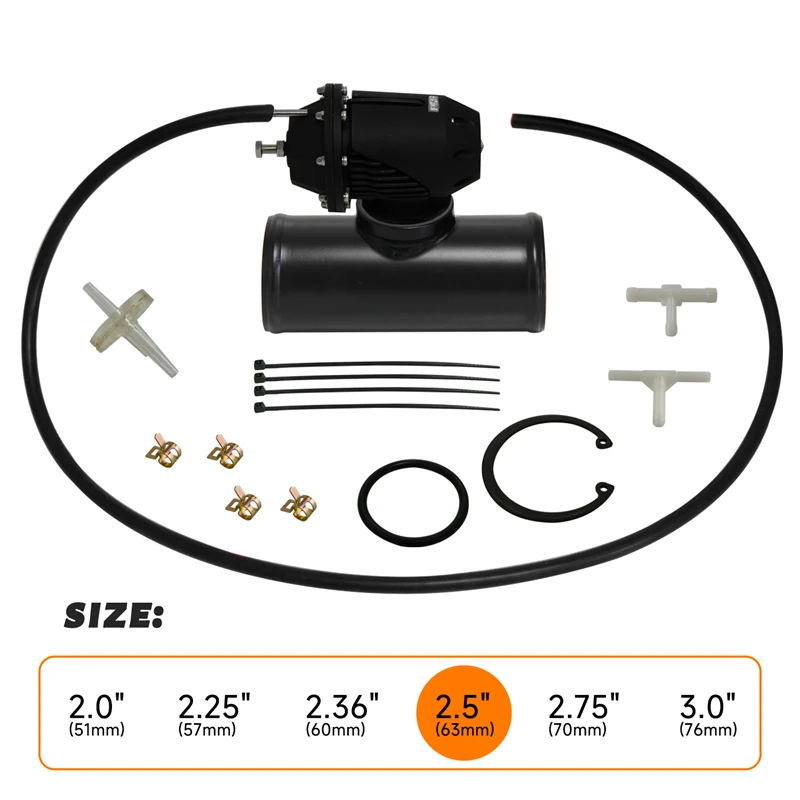 

2.5" 63mm Straight Flange Pipe + 1-25psi Adjustable SSQV SQV II Blow Off Valve