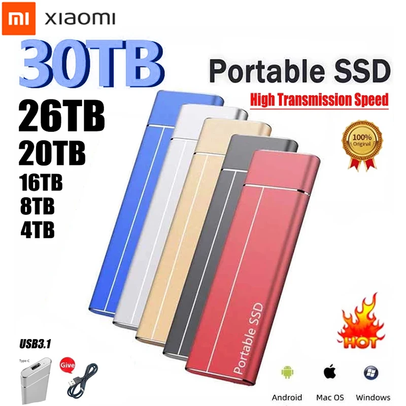 Xiaomi 100% оригинальный высокоскоростной 16 ТБ 8 SSD 4 2 Портативный внешний