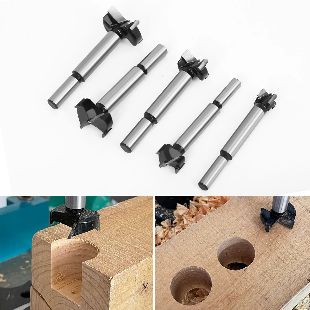 

5pcs 15-35mm Forstner Boring Drill Bits Woodworking Self Centering Hinge Hole Opener Saw Wood Cutter Drilling Tools Set