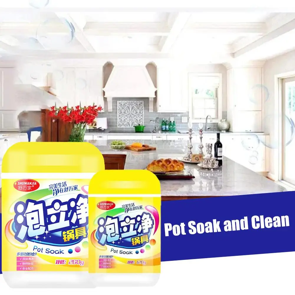 

120/260g Kitchen Foam Cleaning Powder Multi-purpose Dirt and Rust Cleaner Heavy Removal Hood Kitchenware Range Removal Oil O9T2