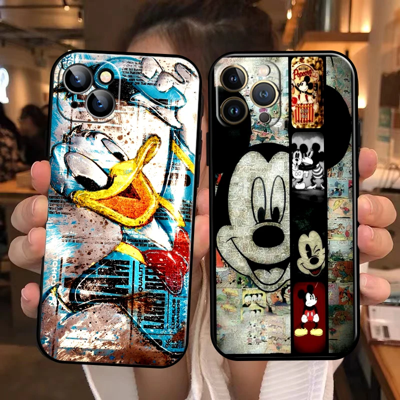 Disney Graffiti Mickey Duck For Apple iPhone 13 12 11 Pro Max 13 12 Mini 5 5s 6 6S 7 8 Plus SE2020 X XR XS Max Phone Case Back