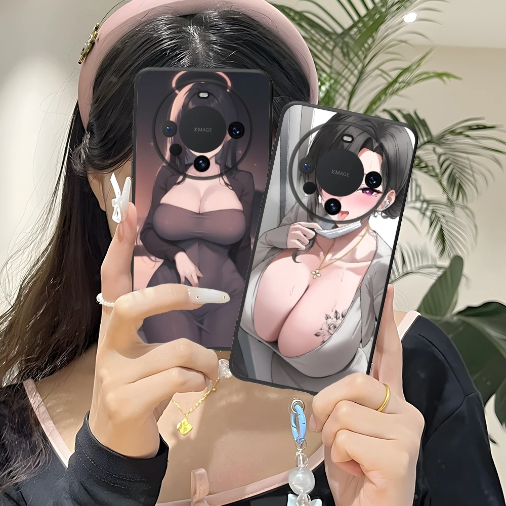 Dongtan Style Mobile Smart Cell Phone Case for Huawei Mate 60 50 40 30 20 10 Pro Plus Lite E 5G Black Soft Cover Shell