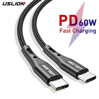 uslion 60w usb c to type c cable fast charging cable qc 3 0 quick charge mobile phone data cord for xiaomi 12 pro mi 11 samsung