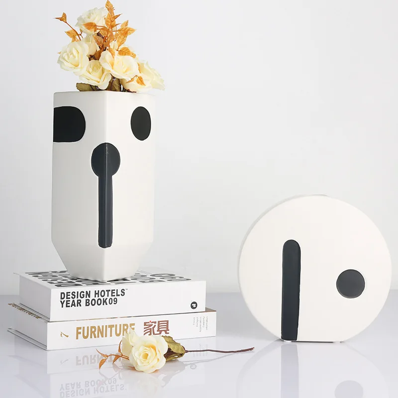 

Niche Design Vase Ceramic Aesthetic Plant Pots Decoraction Luxury Nordic Elegant Wedding Decor De Princessas Black White Vase