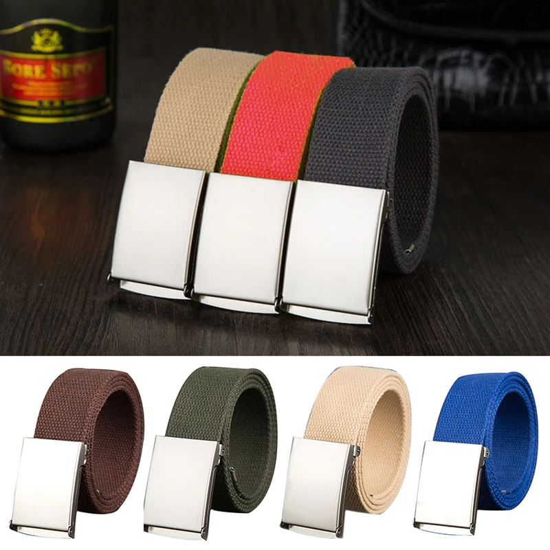 

1PC Waist Belt Unisex Army Tactical Belt 3.8cm Outdoor Sports Canvas Webbing Jeans Adjustable Men Women Canvas Belts Waistband