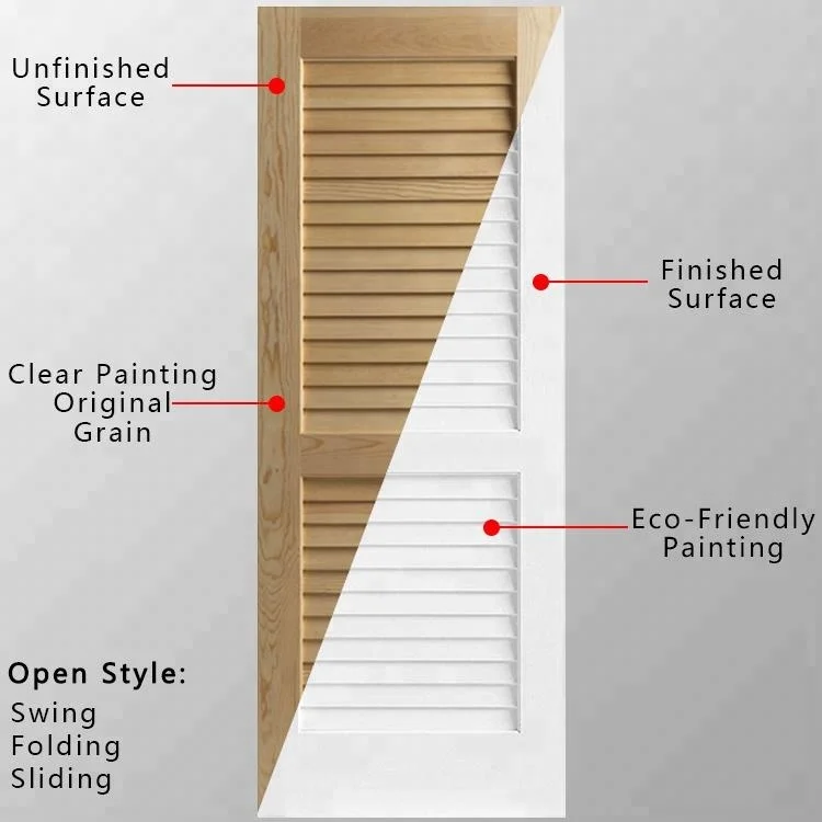 Prettywood Custom Transitional House Designs Интерьерная дверь из твердой древесины с жалюзи