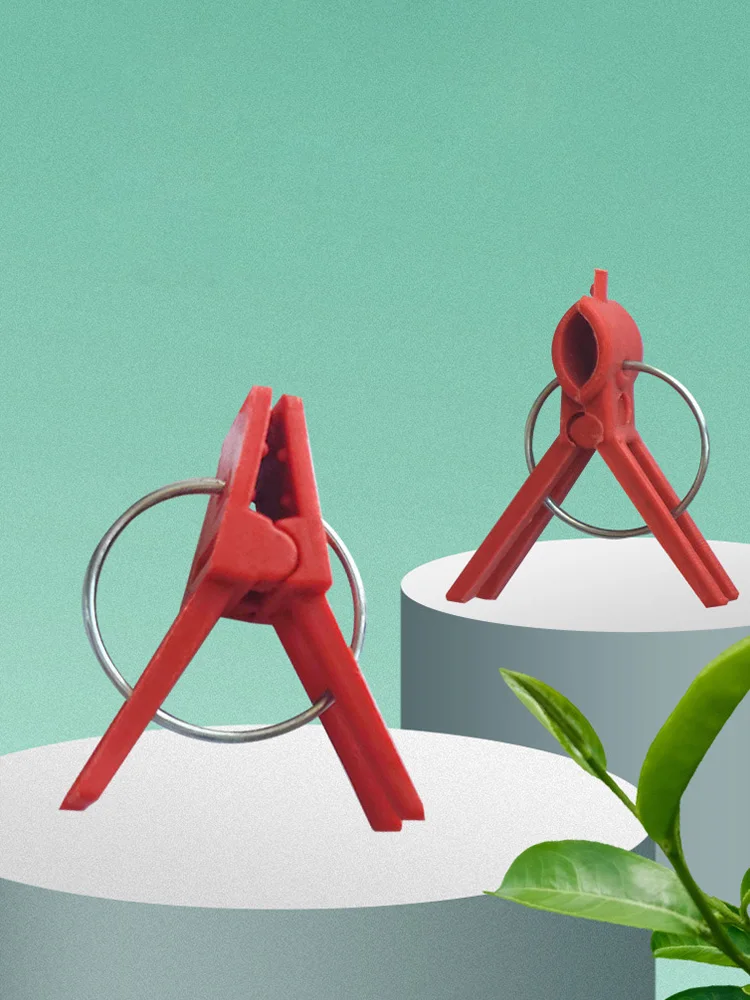

50PCS Plant Grafting Clip Plastic Gardening Tool For Cucumber Eggplant Watermelon Round Mouth Flat Mouth Anti-fall Clamp