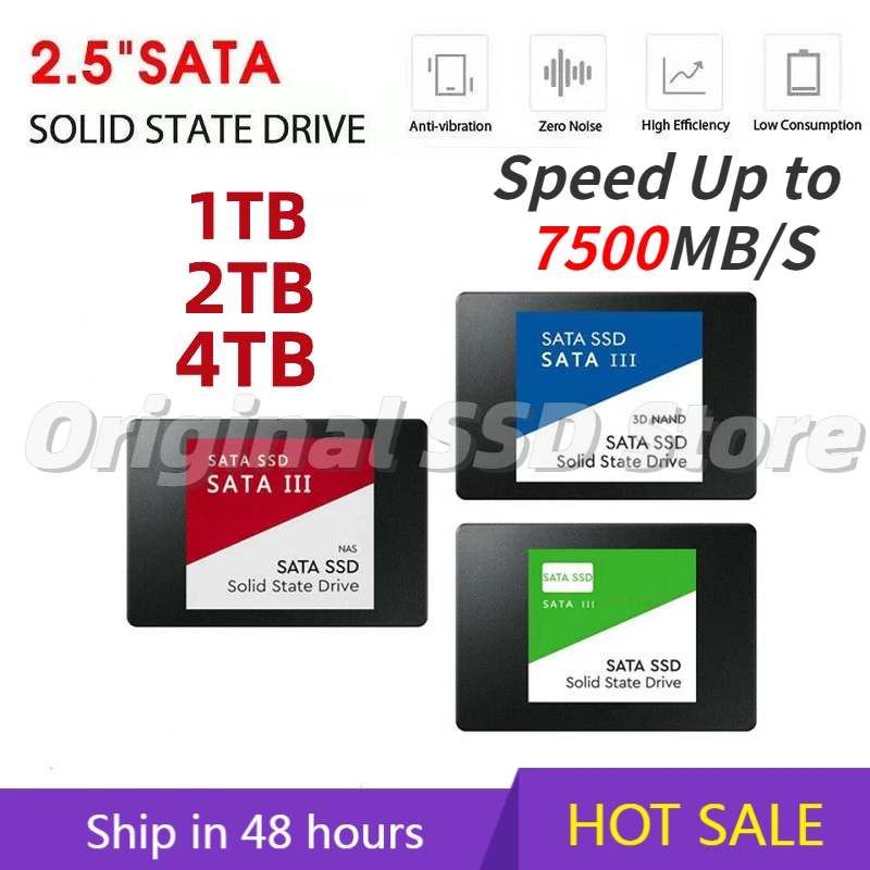 

Original Portable SSD 2TB 2.5Inch 4TB Sata III Hard Drive For Laptop Micro Computer Desktop 1TB Internal Solid State Hard Disk