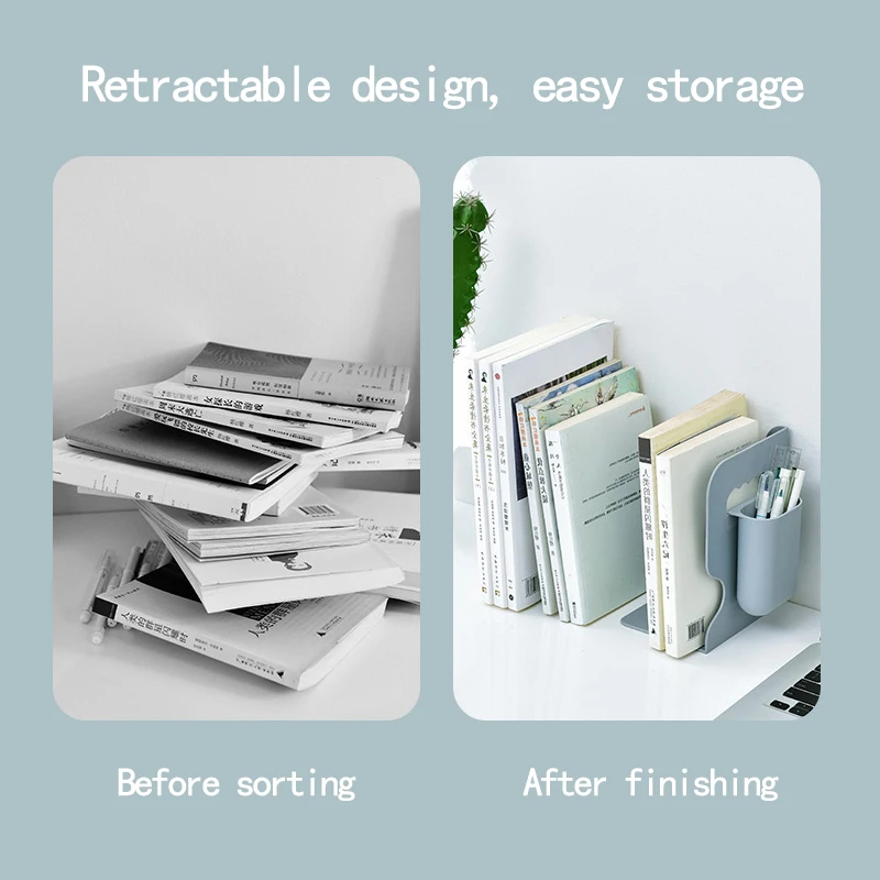 Регулируемая книжная полка с держателем для ручек выдвижные книжные концы