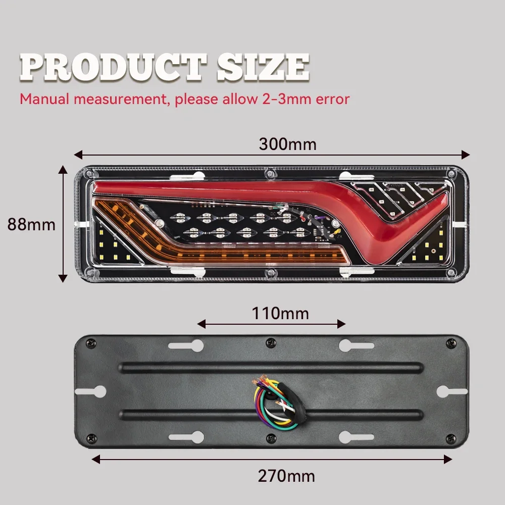 2 шт. водонепроницаемый 12 В прицеп грузовик светодиодный задний фонарь лодка RV