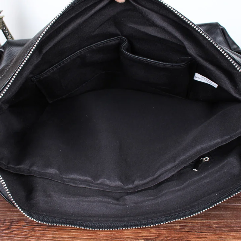 Men Fashion Leather Briefcase Business Handbag Korean Style Shoulder Bag Portable Crossbody Bag Male High Capacity Laptop Bag