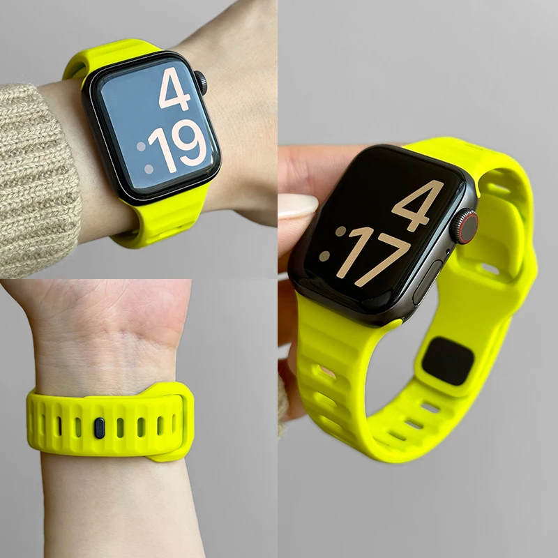 Мягкий силиконовый ремешок для Apple Watch Ultra 2 49 мм 45 41 44 40 42 38 спортивный браслет