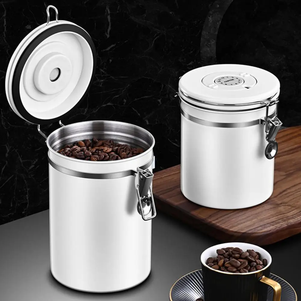 

Контейнер для хранения еды большой емкости из нержавеющей стали, контейнер для кофейных зерен, канистра с ложкой в комплекте, для общежития,...