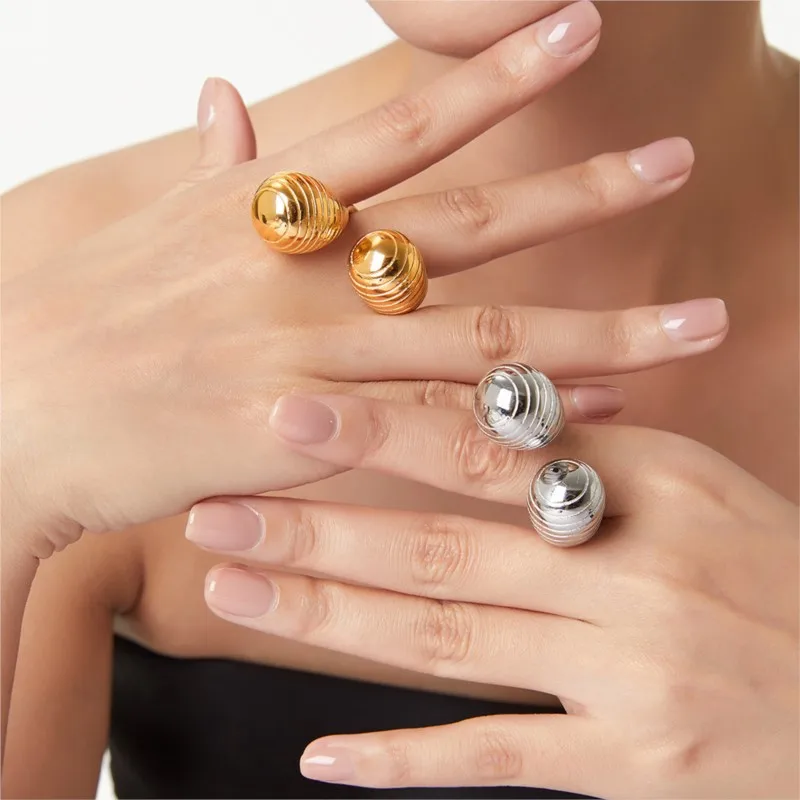 Кольцо женское из нержавеющей стали с гладкой зеркальной поверхностью модное