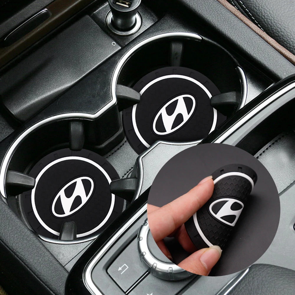 

1PC Silica Gel Coaster Anti-slip Pad Water Cup Holder Mat Car For Hyundai Tucson MK1 2005 2006 2007 2008 2009