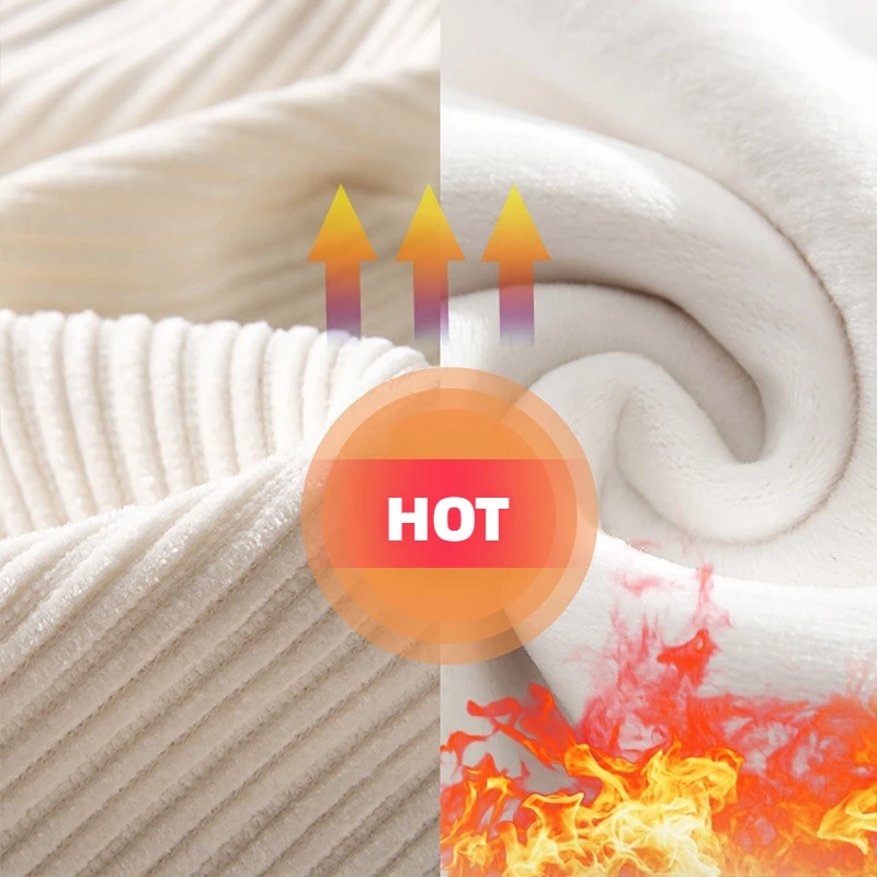 Winter Warm Plush Pants Women Plus Velvet Elastic Waist Wide Leg Straight Pants Joggers Casual Loose Sweatpants Long Trousers
